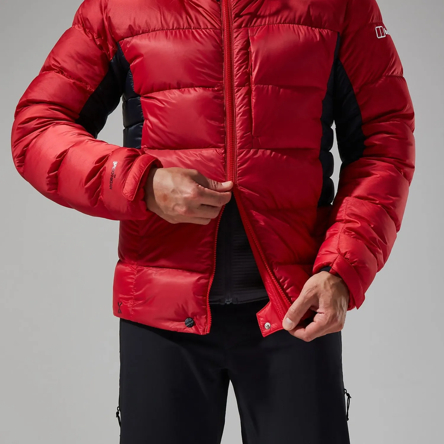 Berghaus MTN Arete Ultra Down Hoodie für Herren - Rot/Schwarz-Herren Hoodies Und Sweatshirts | Isolierend