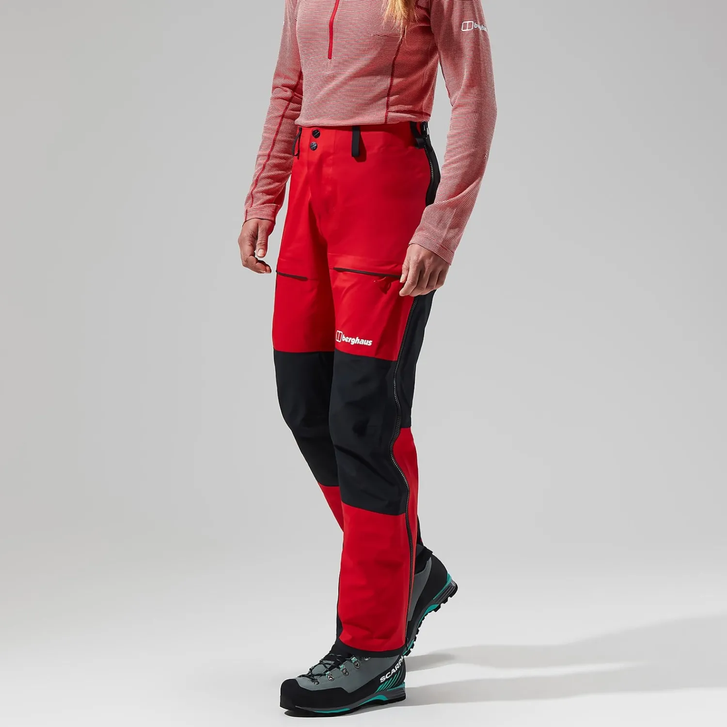 Berghaus MTN Guide GTX Pro Hose für Damen - Rot/Schwarz-Damen Überhosen | Lange Hosen