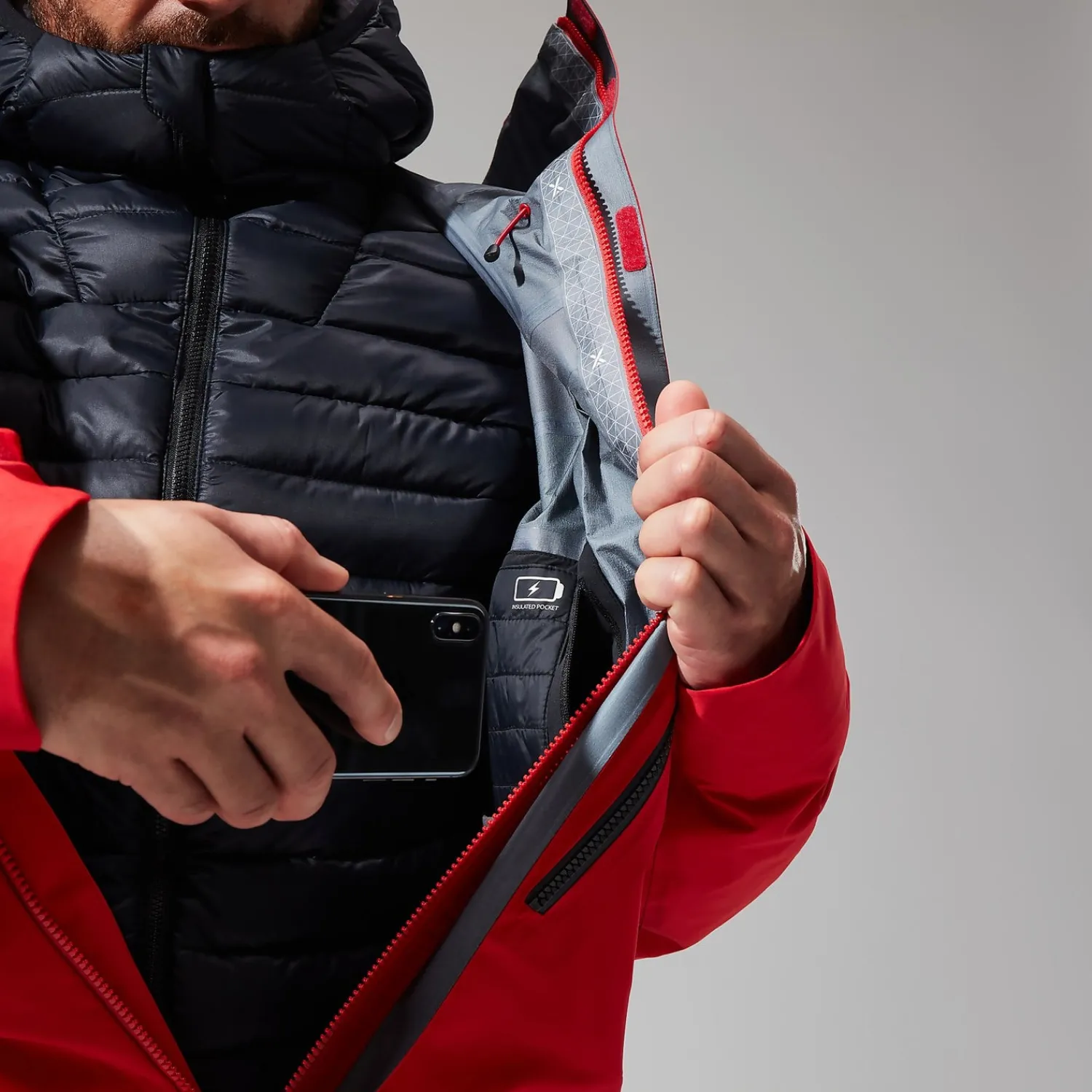 Berghaus MTN Guide GTX Pro Jacken für Herren - Rot/Schwarz-Herren Wasserdicht