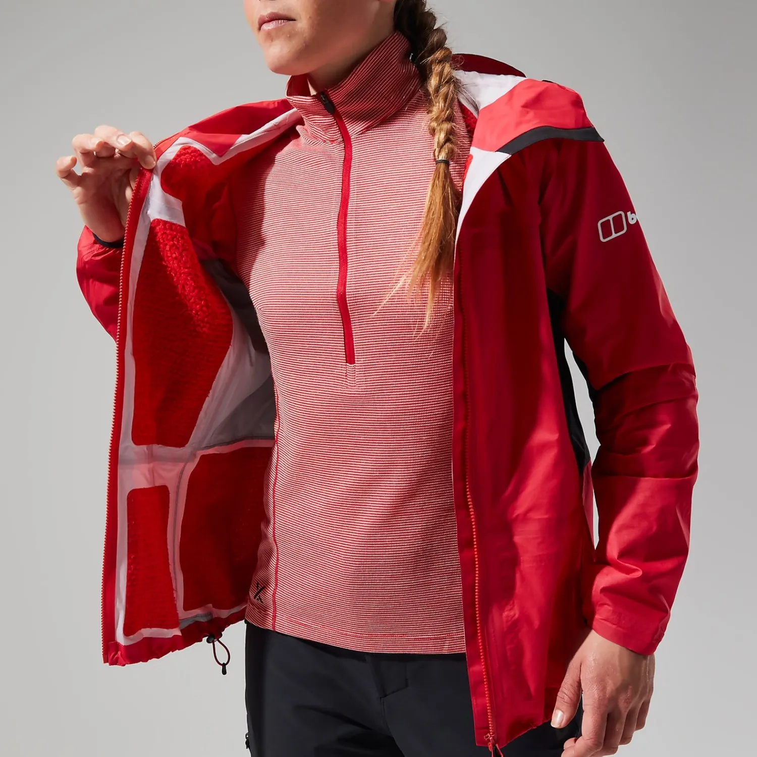 Berghaus MTN Guide Hyper Alpha Jacken für Damen - Rot/Schwarz-Damen Wasserdicht | Lightweight