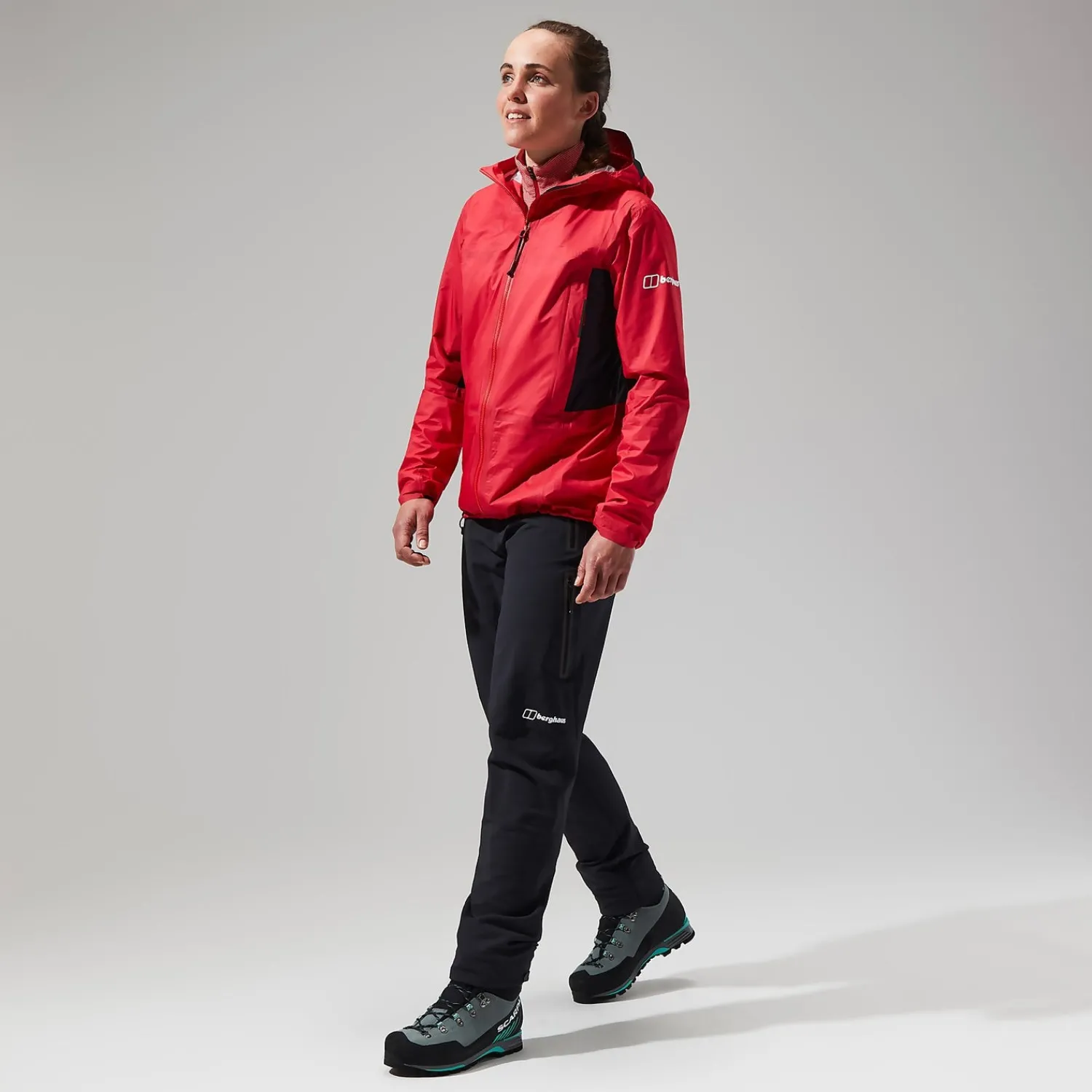 Berghaus MTN Guide Hyper Alpha Jacken für Damen - Rot/Schwarz-Damen Wasserdicht | Lightweight