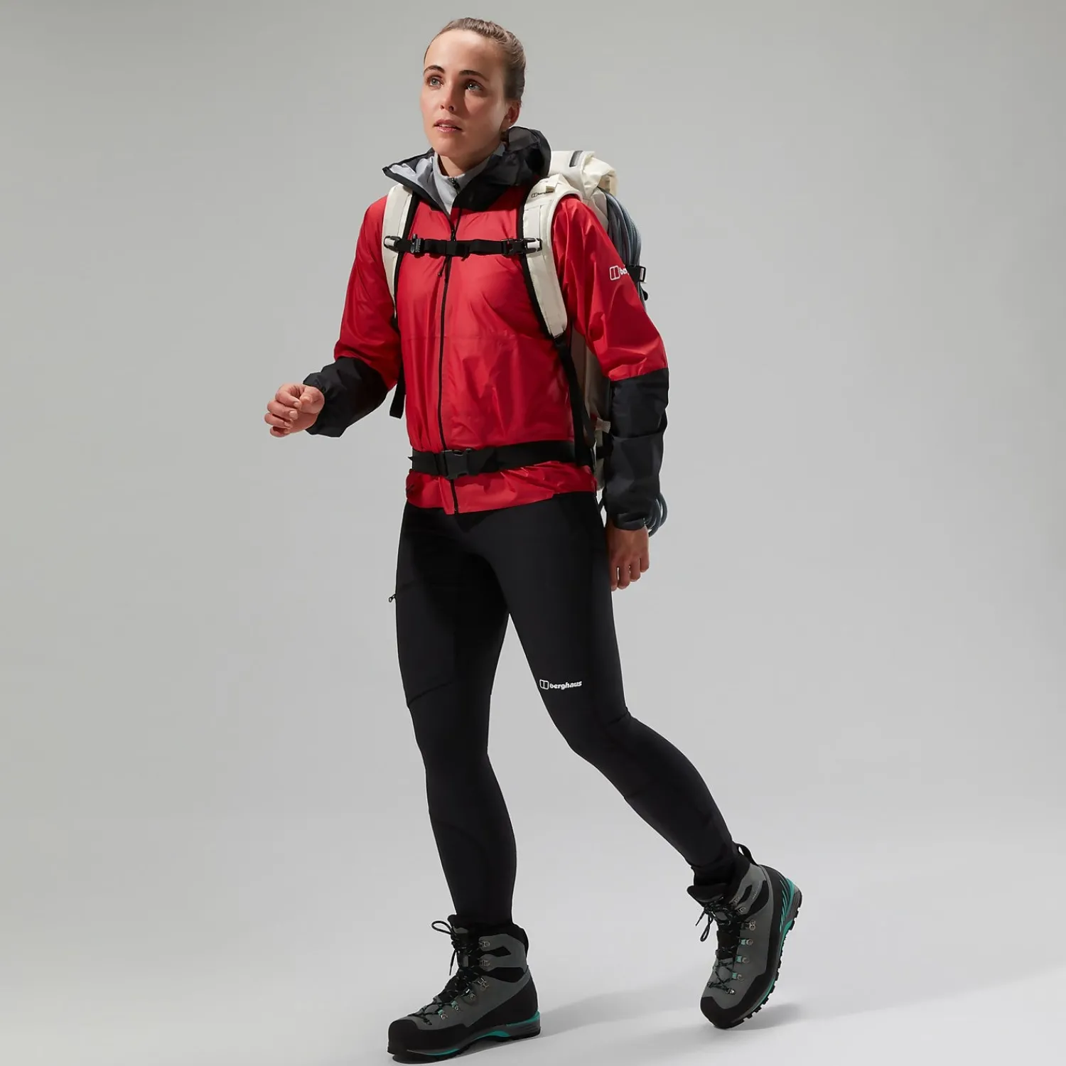 Berghaus MTN Guide Hyper LT Jacken für Damen - Rot/Schwarz-Damen Wasserdicht | Lightweight