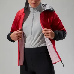 Berghaus MTN Guide Hyper LT Jacken für Damen - Rot/Schwarz-Damen Wasserdicht | Lightweight