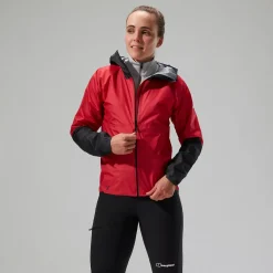 Berghaus MTN Guide Hyper LT Jacken für Damen - Rot/Schwarz-Damen Wasserdicht | Lightweight