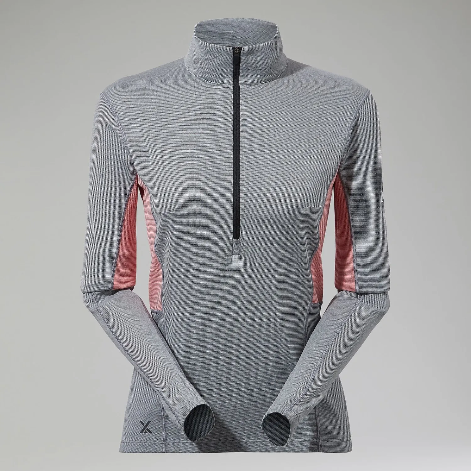 Berghaus MTN Guide Long Sleeve Half Zip für Damen - Schwarz/Rot-Damen Baselayer