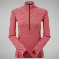 Berghaus MTN Guide Long Sleeve Half Zip Fleece für Damen - Rot-Damen Baselayer