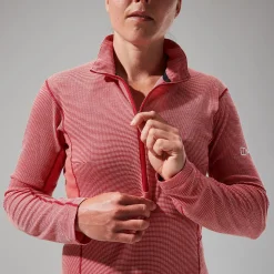 Berghaus MTN Guide Long Sleeve Half Zip Fleece für Damen - Rot-Damen Baselayer