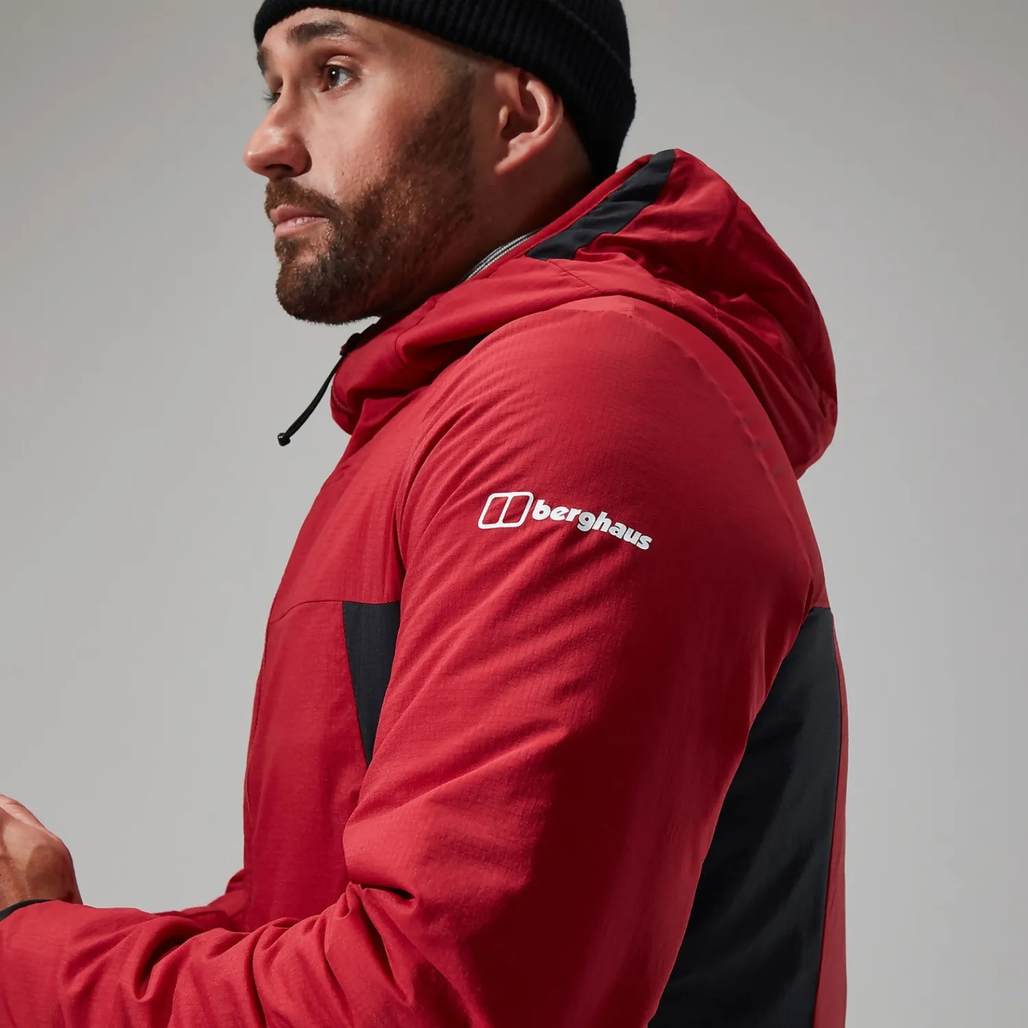 Berghaus MTN Seeker MW Synthetischer Hoodie für Herren - Dunkelrot/Schwarz-Herren Hoodies Und Sweatshirts