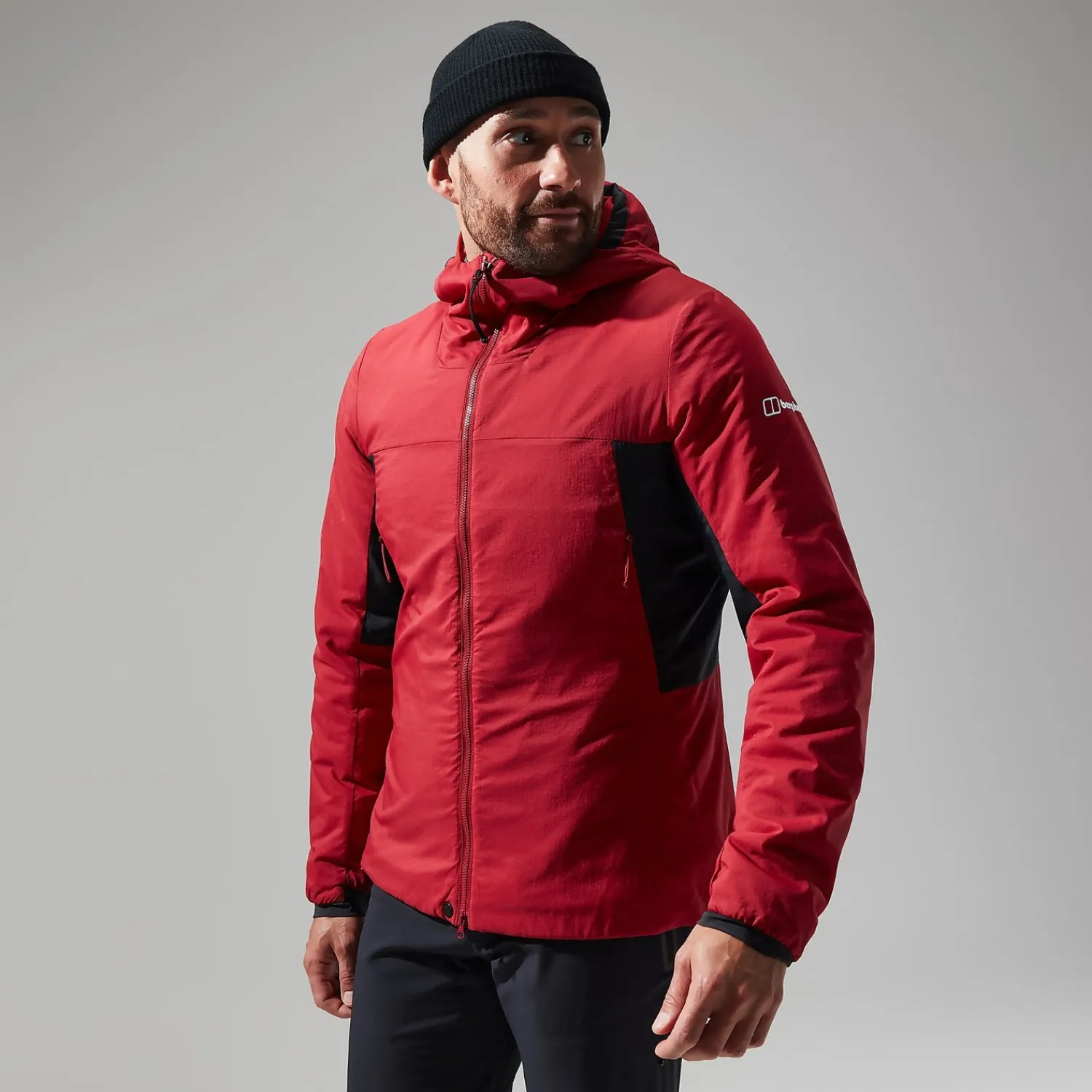 Berghaus MTN Seeker MW Synthetischer Hoodie für Herren - Dunkelrot/Schwarz-Herren Hoodies Und Sweatshirts
