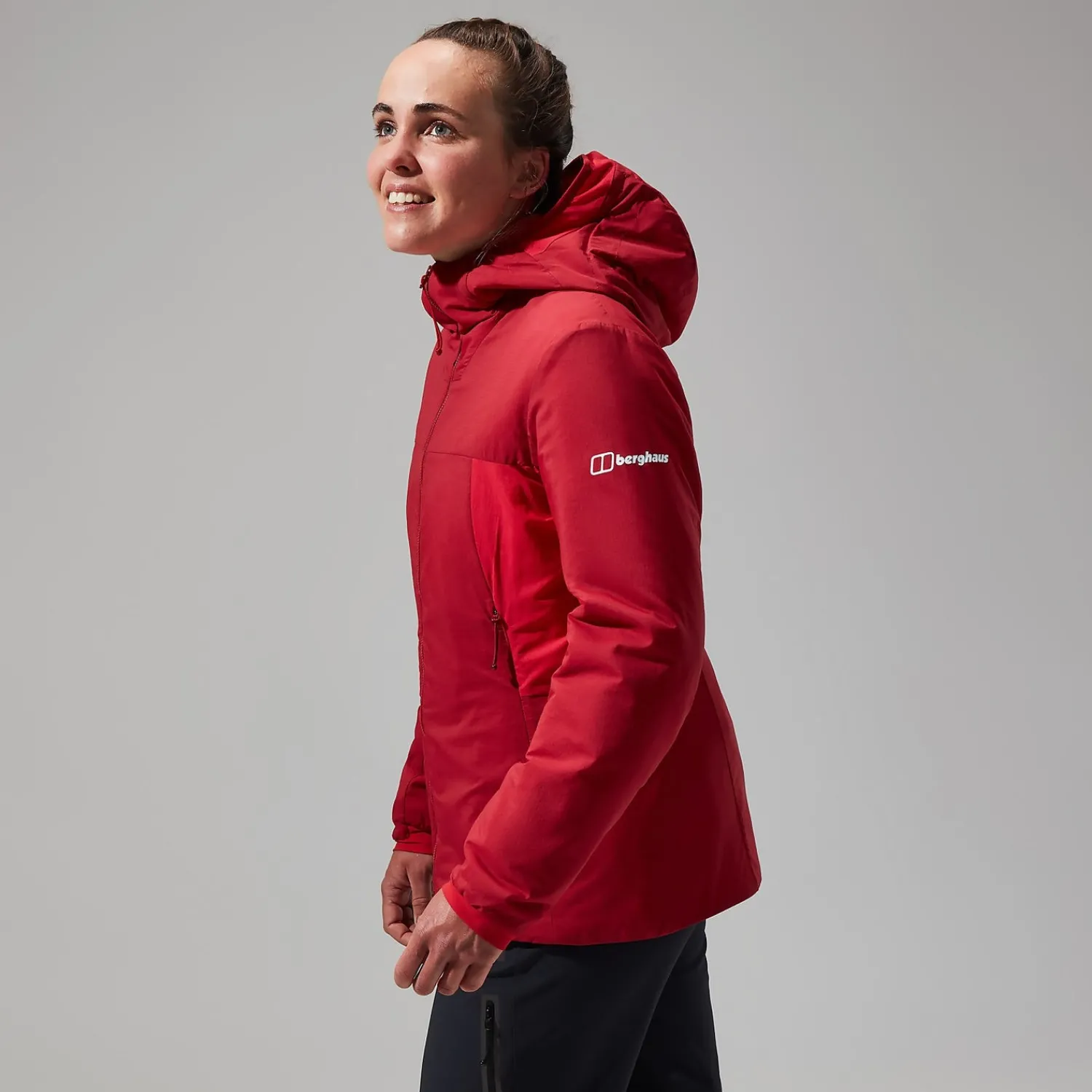 Berghaus MTN Seeker MW Synthetischer Hoodie für Damen - Dunkelrot/Rot-Damen Hoodies Und Sweatshirts