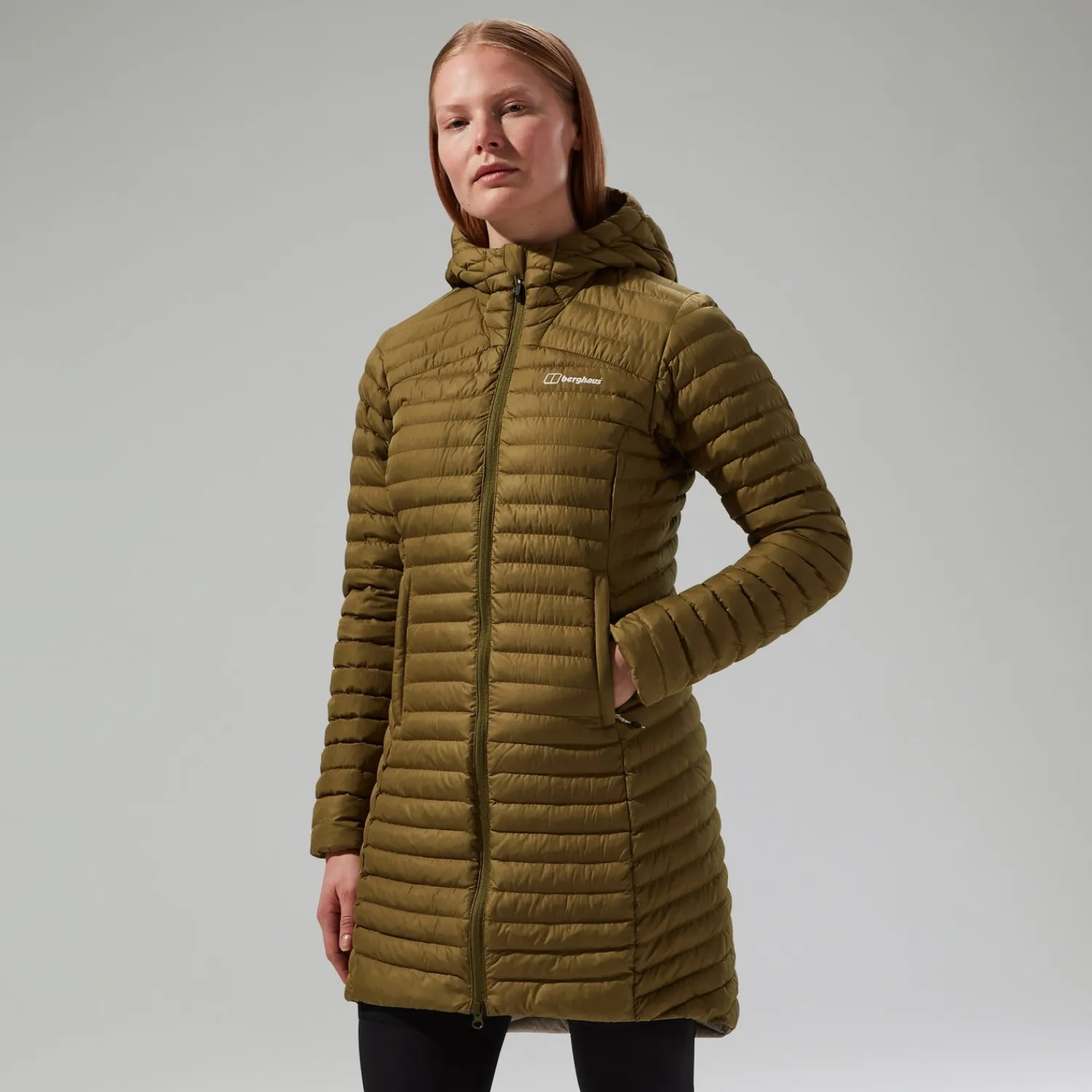 Berghaus Nula Lange Micro Jacket für Damen - Grün-Damen Isolierend | Lightweight