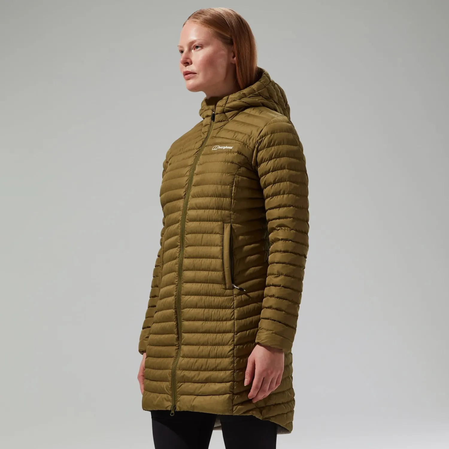 Berghaus Nula Lange Micro Jacket für Damen - Grün-Damen Isolierend | Lightweight