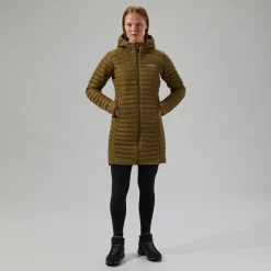 Berghaus Nula Lange Micro Jacket für Damen - Grün-Damen Isolierend | Lightweight