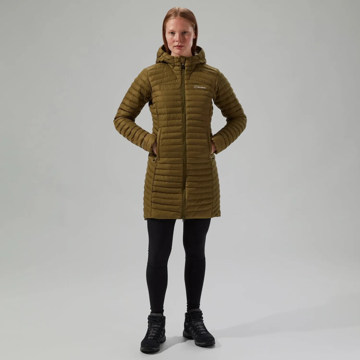 Berghaus Nula Lange Micro Jacket für Damen - Grün-Damen Isolierend | Lightweight