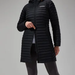 Berghaus Nula Micro Long Jacken für Damen - Schwarz-Damen Isolierend | Lightweight