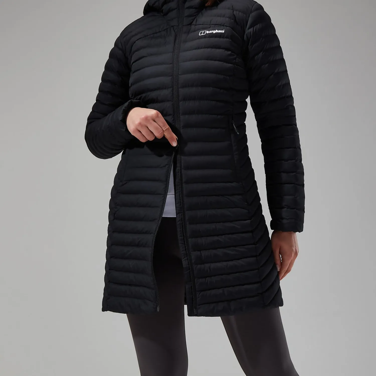 Berghaus Nula Micro Long Jacken für Damen - Schwarz-Damen Isolierend | Lightweight