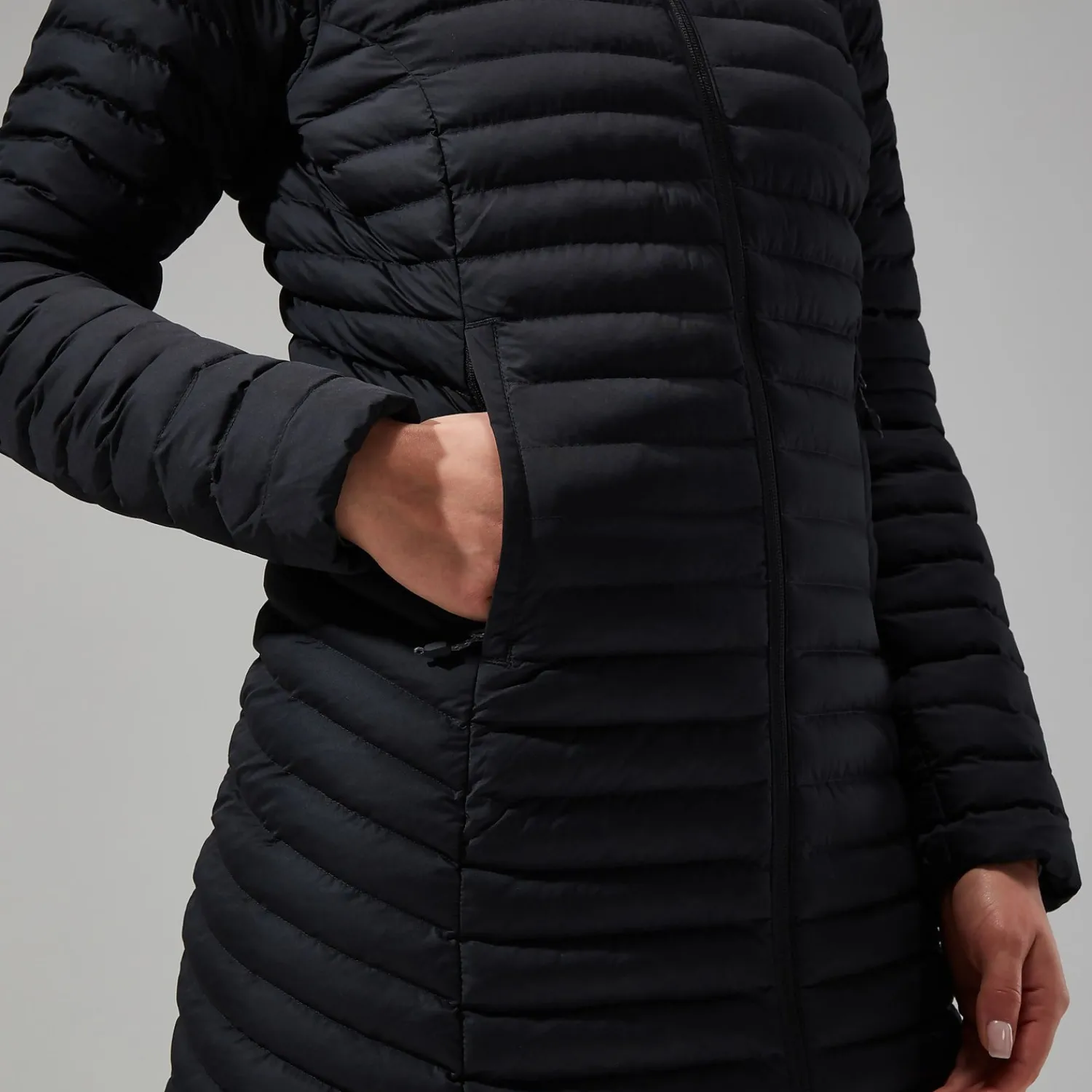Berghaus Nula Micro Long Jacken für Damen - Schwarz-Damen Isolierend | Lightweight