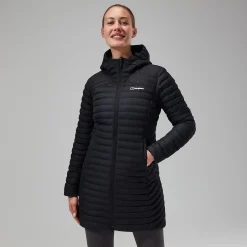 Berghaus Nula Micro Long Jacken für Damen - Schwarz-Damen Isolierend | Lightweight