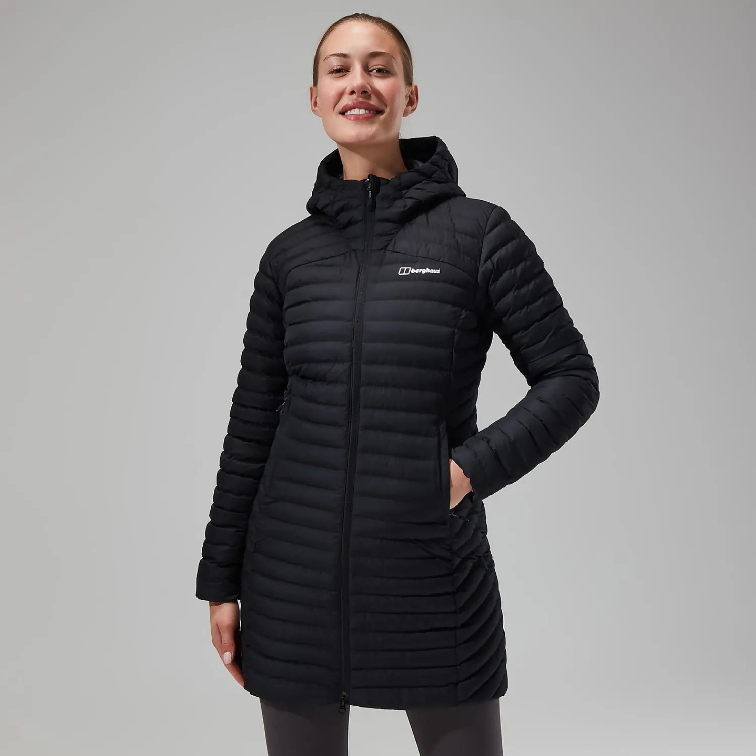 Berghaus Nula Micro Long Jacken für Damen - Schwarz-Damen Isolierend | Lightweight