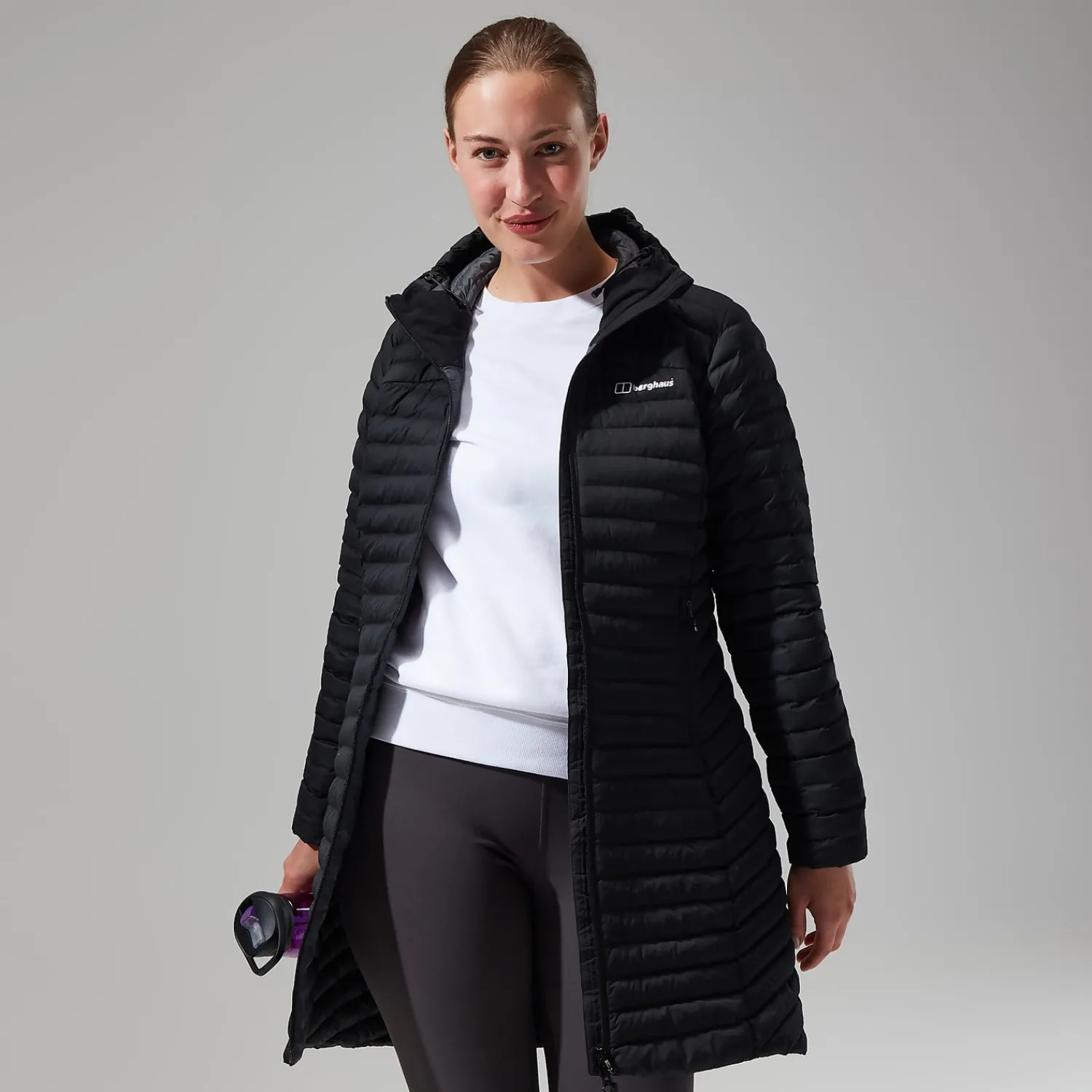 Berghaus Nula Micro Long Jacken für Damen - Schwarz-Damen Isolierend | Lightweight