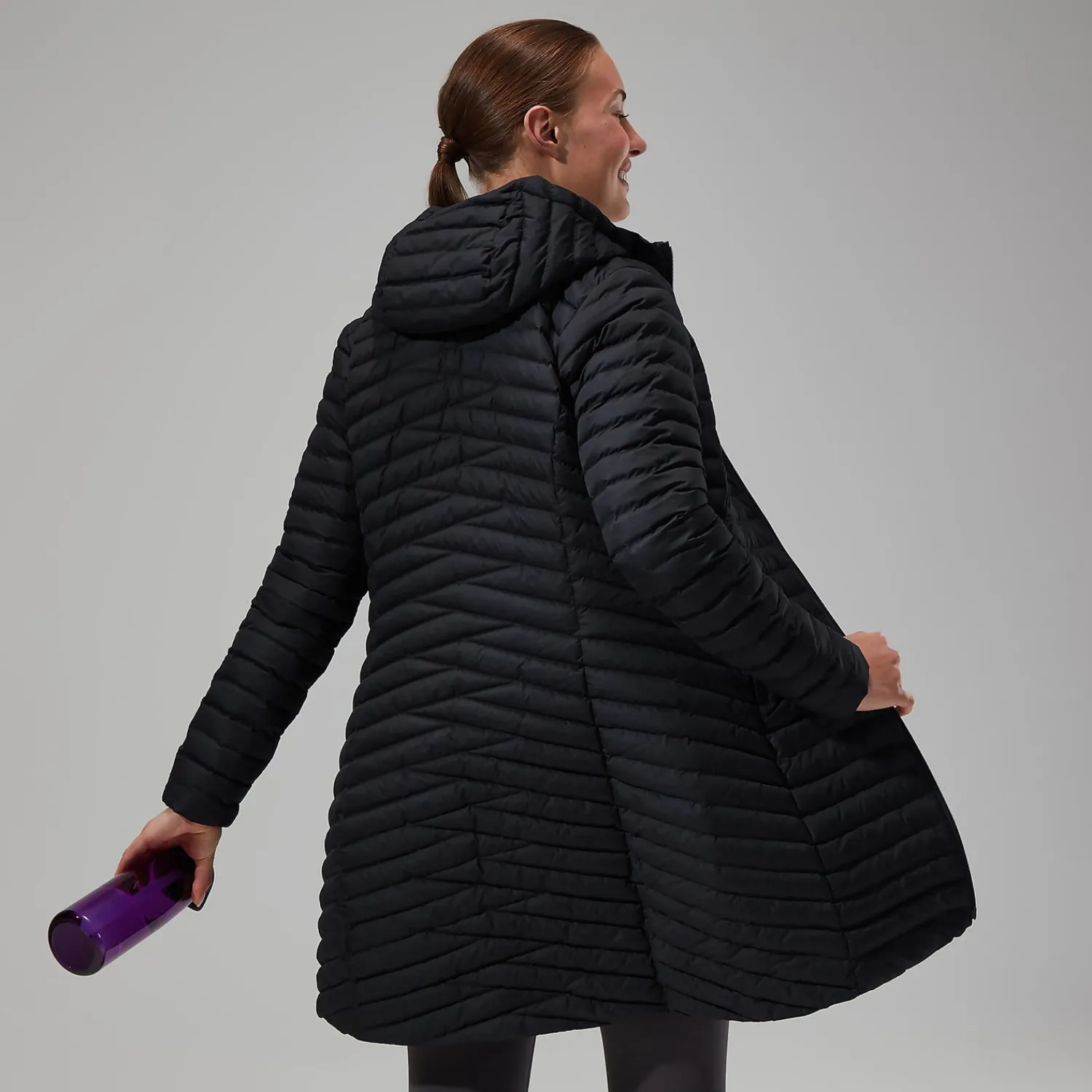 Berghaus Nula Micro Long Jacken für Damen - Schwarz-Damen Isolierend | Lightweight