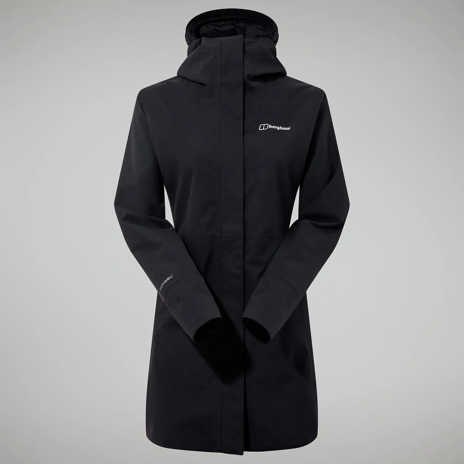 Berghaus Omeara Lange Jacken für Damen - Schwarz-Damen Wasserdicht