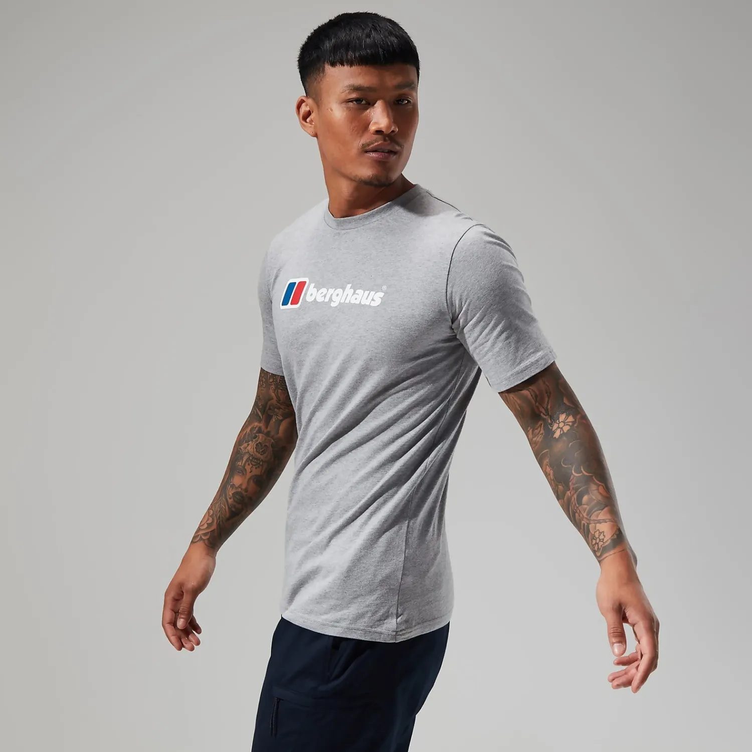 Berghaus Organic Big Classic Logo T-Shirt für Herren - Dunkelgrau-Herren T-shirts