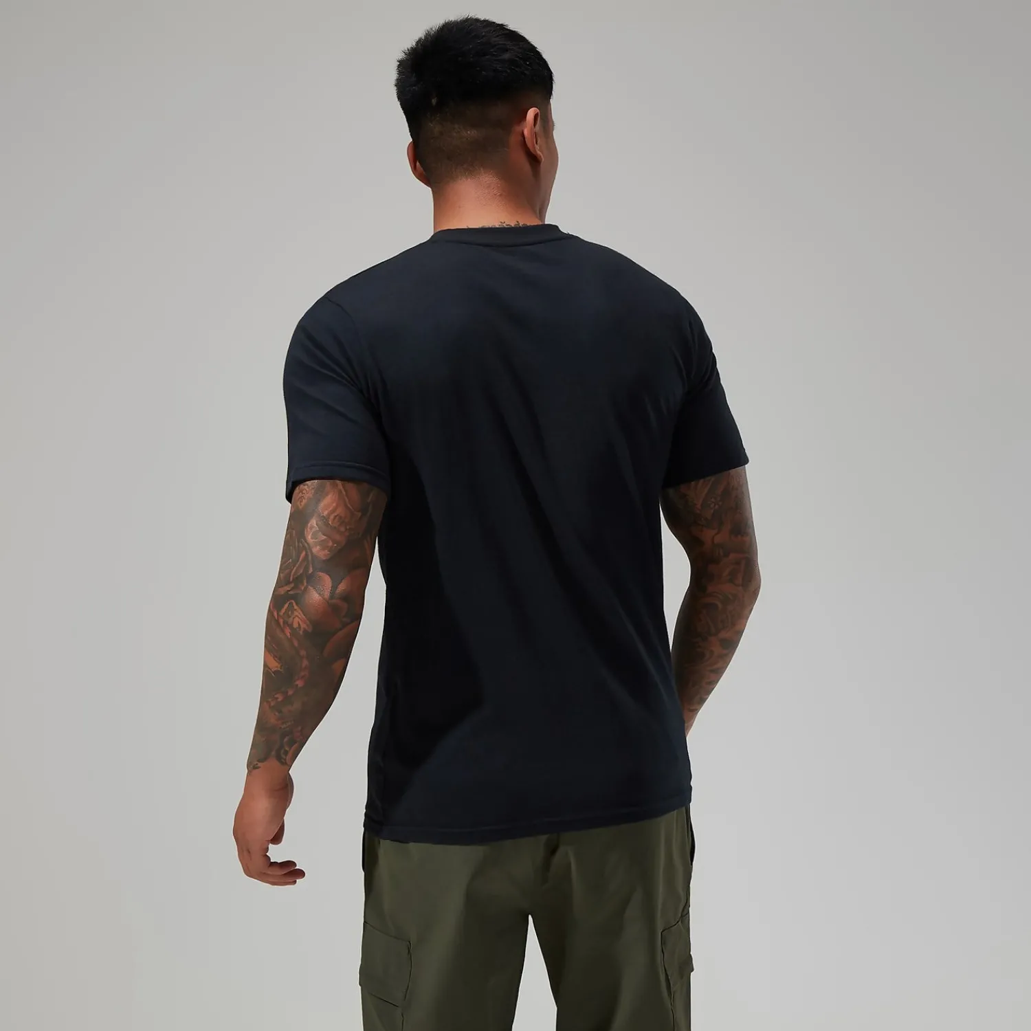 Berghaus Organic Big Classic Logo T-Shirt für Herren - Schwarz-Herren T-shirts