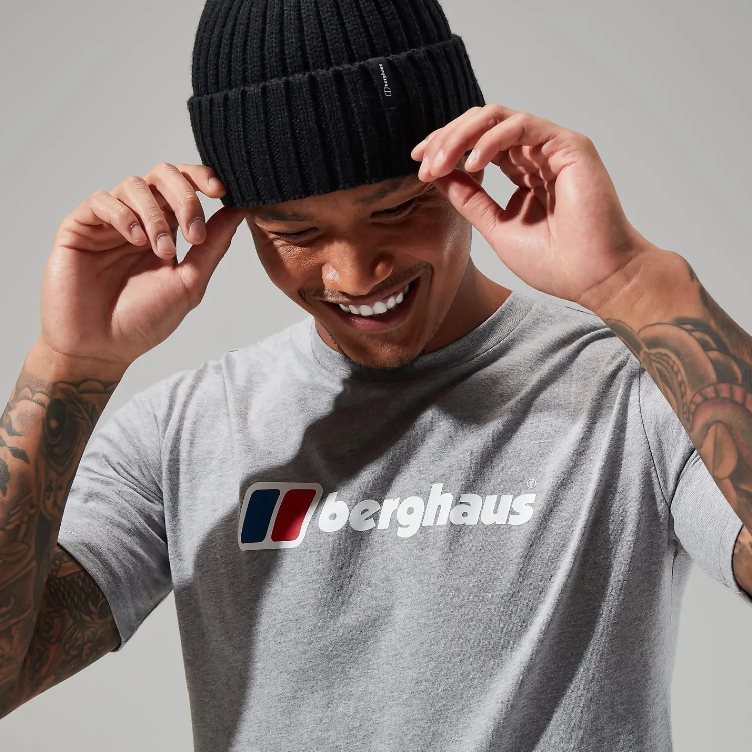 Berghaus Organic Big Classic Logo T-Shirt für Herren - Dunkelgrau-Herren T-shirts