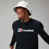Berghaus Organic Big Logo Long Sleeve T-Shirt für Herren - Schwarz-Herren T-shirts