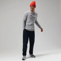 Berghaus Organic Big Logo Long Sleeve T-Shirt für Herren - Dunkelgrau-Herren T-shirts