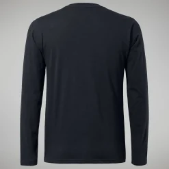 Berghaus Organic Big Logo Long Sleeve T-Shirt für Herren - Schwarz-Herren T-shirts