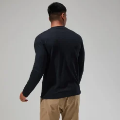 Berghaus Organic Big Logo Long Sleeve T-Shirt für Herren - Schwarz-Herren T-shirts