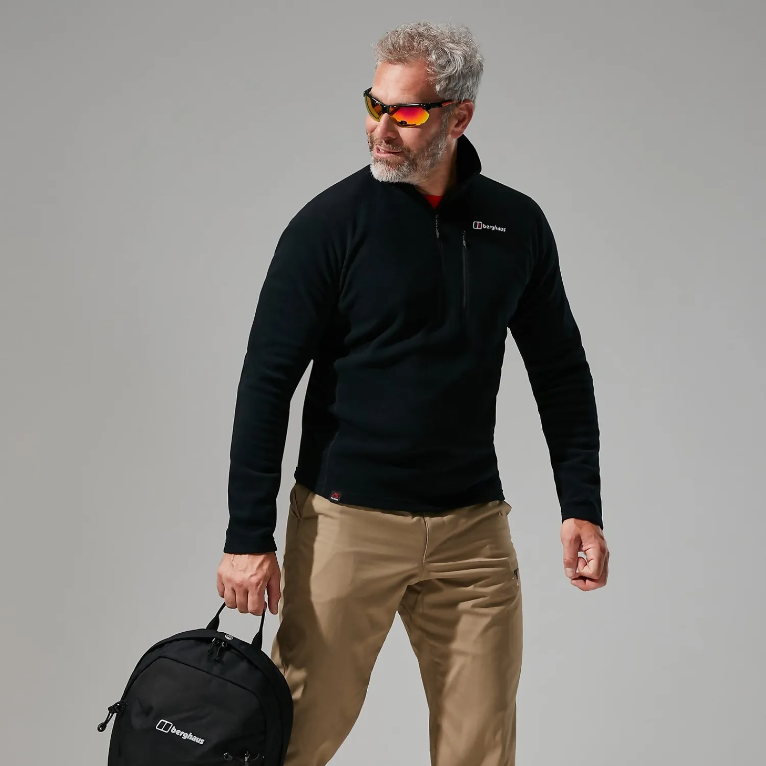 Berghaus Prism Micro Polartec Half Zip Fleece für Herren - Schwarz-Herren Fleece