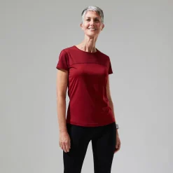 Berghaus Short Sleeve Voyager Tech T-Shirt für Damen - Dunkelrot-Damen Baselayer