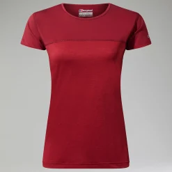 Berghaus Short Sleeve Voyager Tech T-Shirt für Damen - Dunkelrot-Damen Baselayer