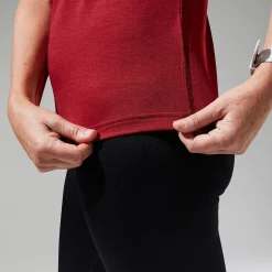 Berghaus Short Sleeve Voyager Tech T-Shirt für Damen - Dunkelrot-Damen Baselayer