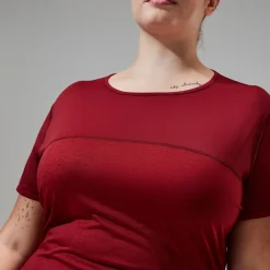 Berghaus Short Sleeve Voyager Tech T-Shirt für Damen - Dunkelrot-Damen Baselayer