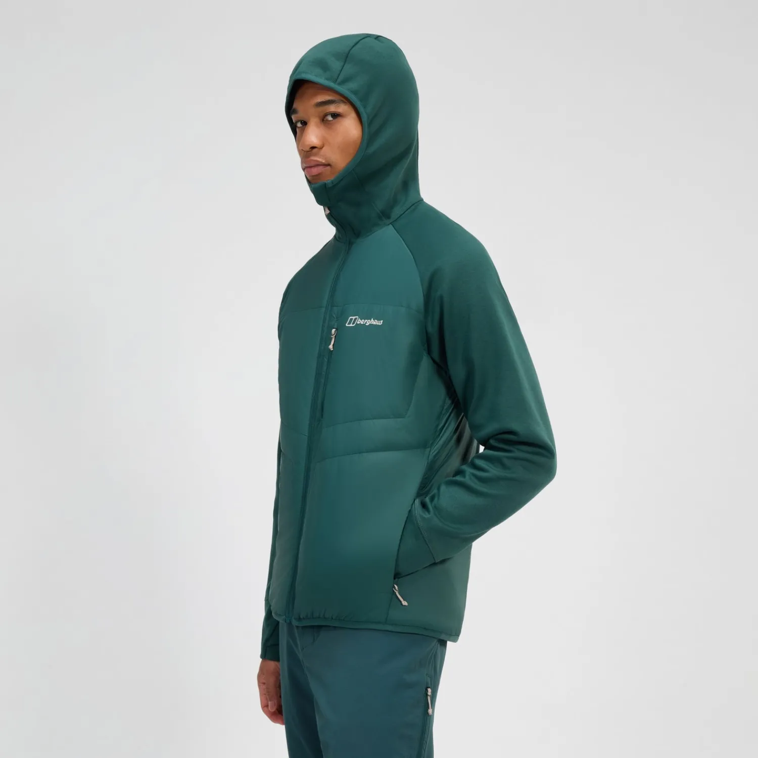Berghaus Trawden Hybrid-Kapuzenjacke für Herren - Grün-Herren Hoodies Und Sweatshirts