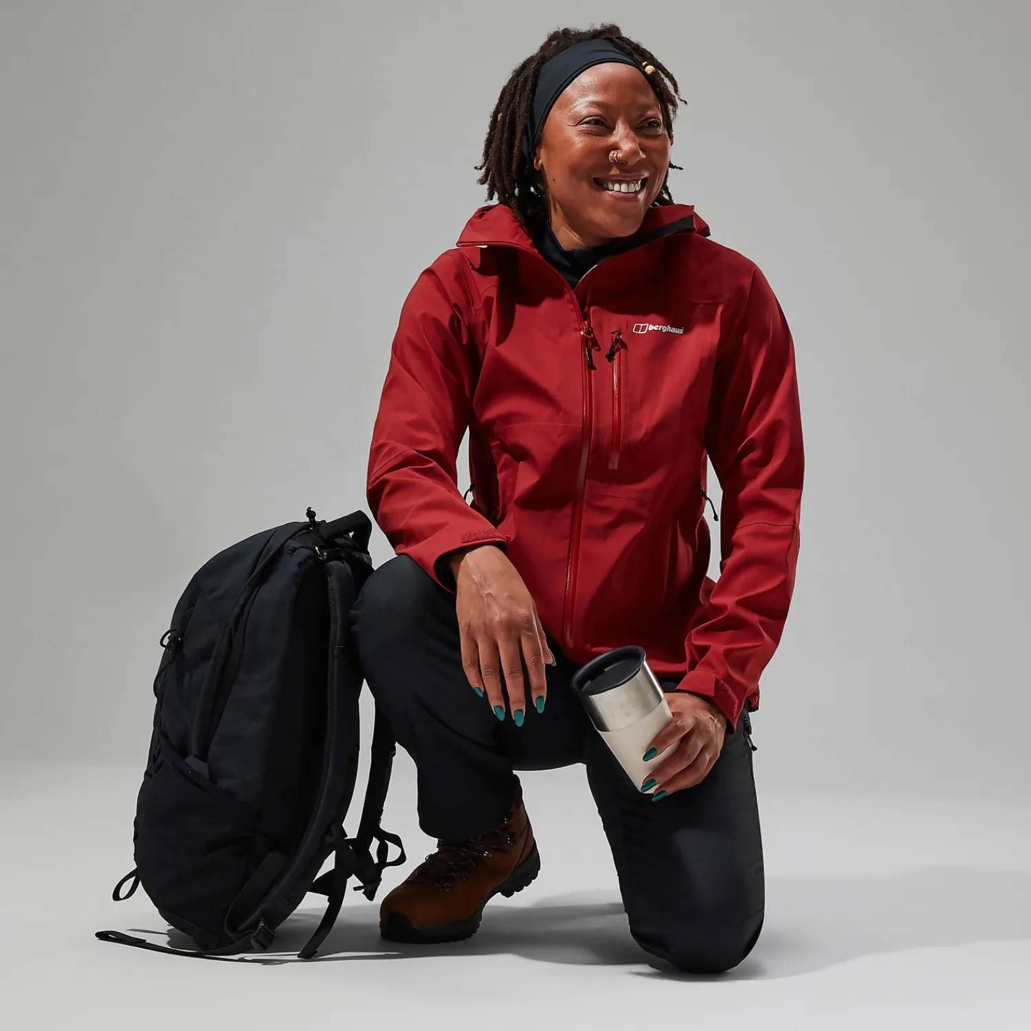 Berghaus Truda Flex Waterproof Jacke für Damen - Dunkelrot-Damen Wasserdicht