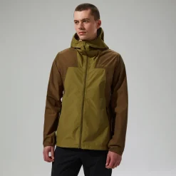 Berghaus Wasserdichte Deluge Pro 3.0 Herren-Jacke - Grün/Braun-Herren Wasserdicht