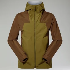 Berghaus Wasserdichte Deluge Pro 3.0 Herren-Jacke - Grün/Braun-Herren Wasserdicht