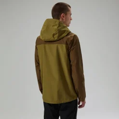 Berghaus Wasserdichte Deluge Pro 3.0 Herren-Jacke - Grün/Braun-Herren Wasserdicht