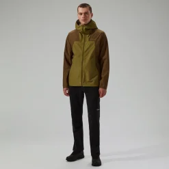 Berghaus Wasserdichte Deluge Pro 3.0 Herren-Jacke - Grün/Braun-Herren Wasserdicht