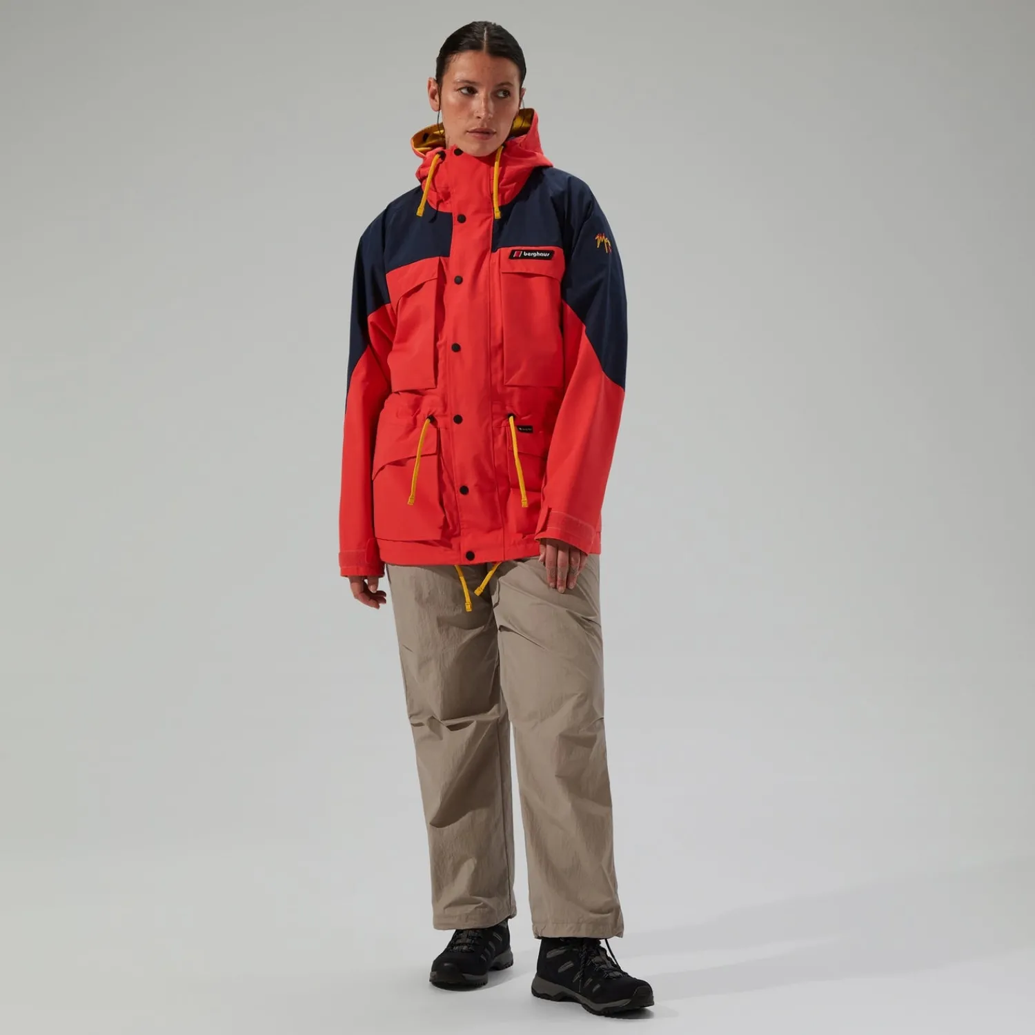 Berghaus Wasserdichte Mera Peak 2000 Unisex-Jacke - Rot/Blau-Damen Wasserdicht | Wasserdicht