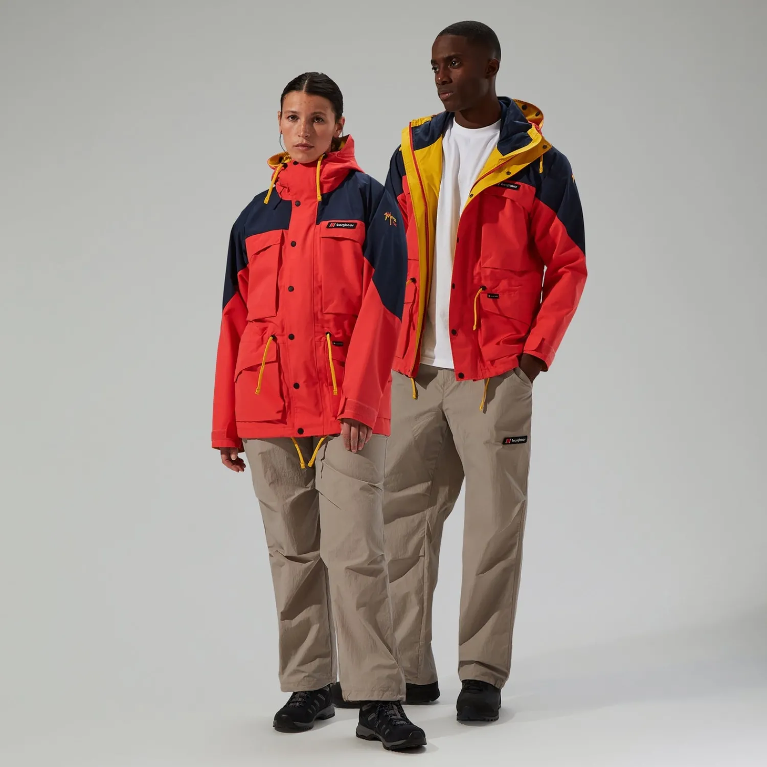 Berghaus Wasserdichte Mera Peak 2000 Unisex-Jacke - Rot/Blau-Damen Wasserdicht | Wasserdicht