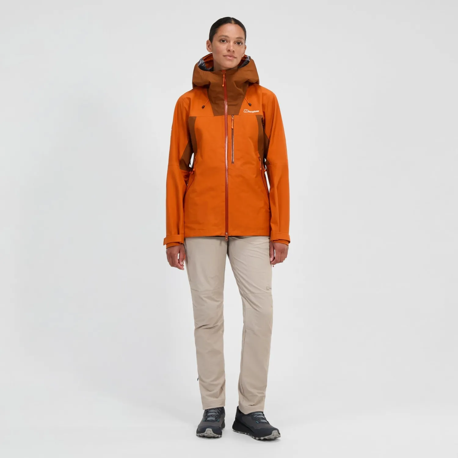 Berghaus Wasserdichte Ridge-Seeker Damen-Jacke - Orange/Braun-Damen Wasserdicht