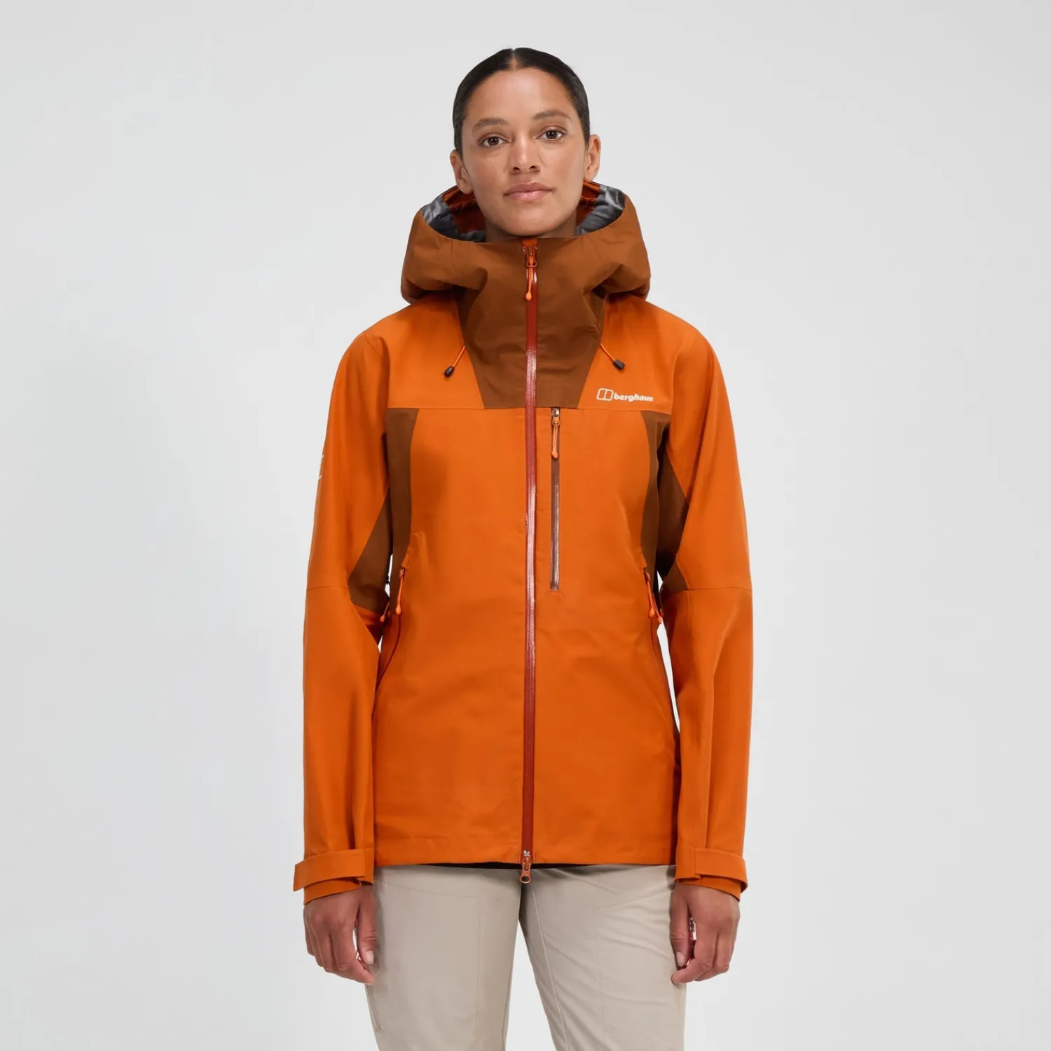 Berghaus Wasserdichte Ridge-Seeker Damen-Jacke - Orange/Braun-Damen Wasserdicht